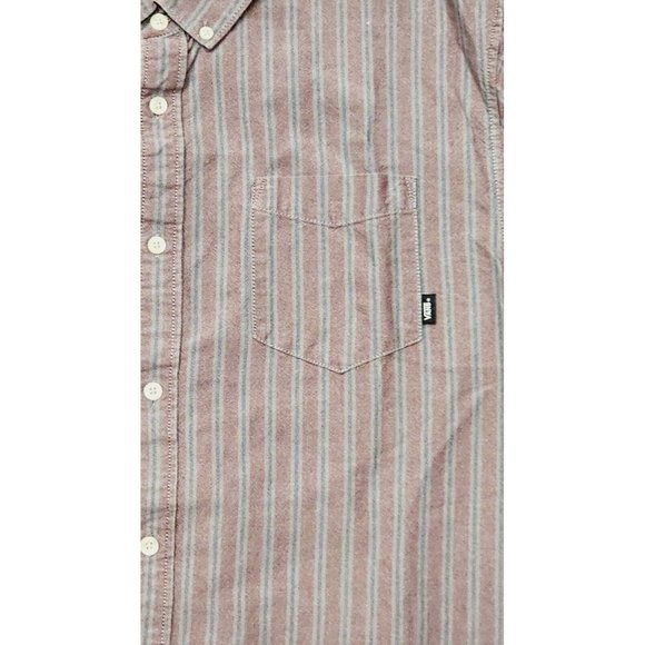 Vans Men's Shirt Button Up Classic Fit Short Sleeve Pocket Striped X-Large - Picture 8 of 8
